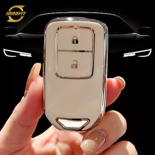HOA2T1-White-Silver Plating- Car Key Cover For Honda