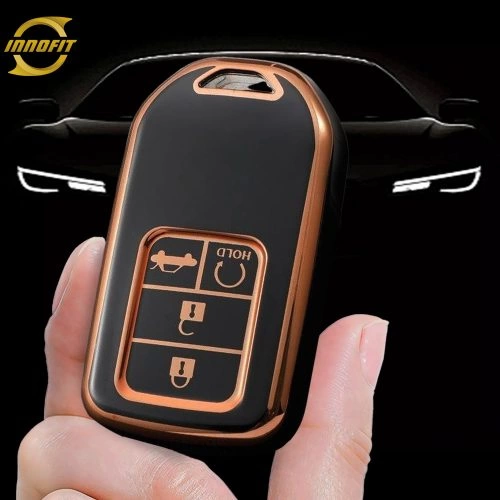 HOA20T1-Black-Gold Plating- Car Key Cover For Honda