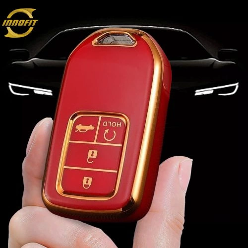 HOA20T1-Red-Gold Plating- Car Key Cover For Honda