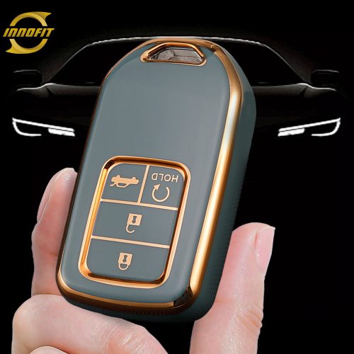 HOA20T1-Granny Grey-Gold Plating- Car Key Cover For Honda