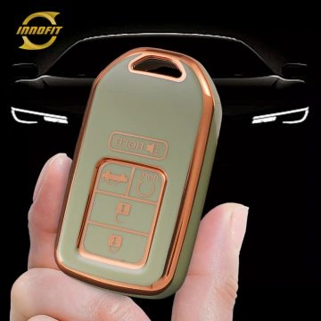HOA6T1-Green-Gold Plating- Car Key Cover For Honda