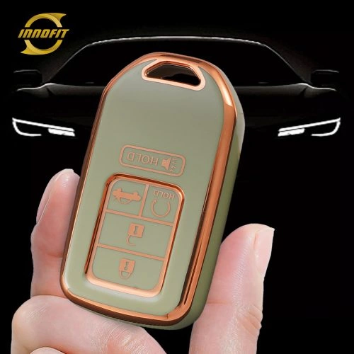 HOA6T1-Green-Gold Plating- Car Key Cover For Honda