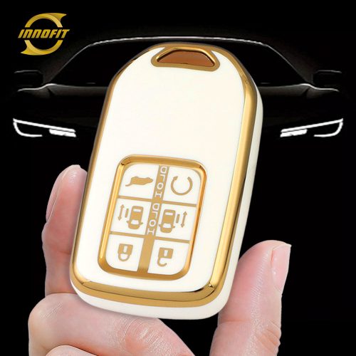 HOA7T1-White-Gold Plating- Car Key Cover For Honda