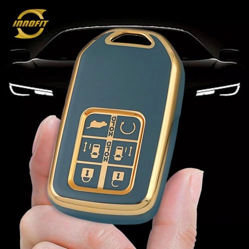 HOA7T1-Granny Grey-Gold Plating- Car Key Cover For Honda