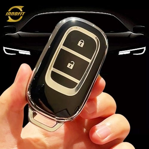 HOB2T1-Black-Silver Plating- Car Key Cover For Honda