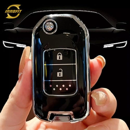 HOC2T1-Black-Silver Plating- Car Key Cover For Honda