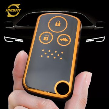 HOD1T1-Black-Gold Plating- Car Key Cover For Honda