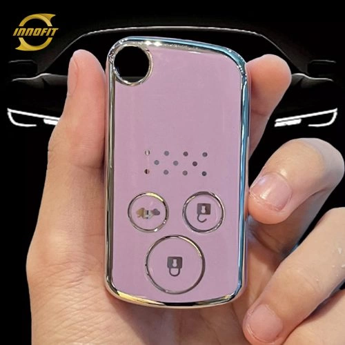 HOD1T1-Purple-Silver Plating- Car Key Cover For Honda