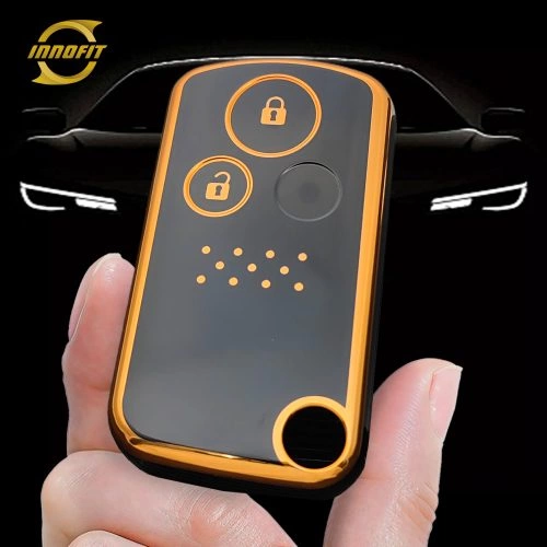 HOD2T1-Black-Gold Plating- Car Key Cover For Honda