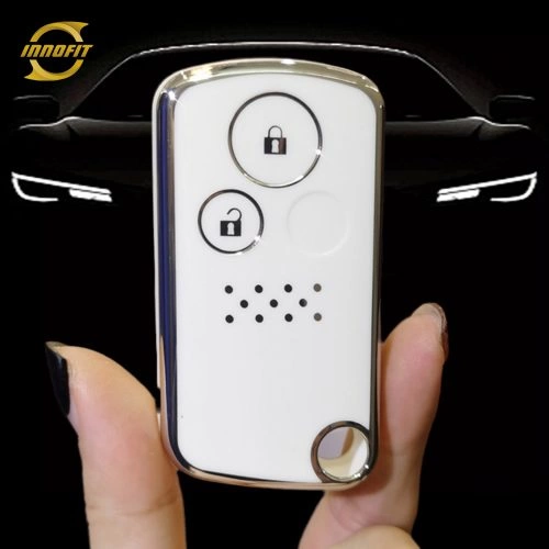 HOD2T1-White-Silver Plating- Car Key Cover For Honda