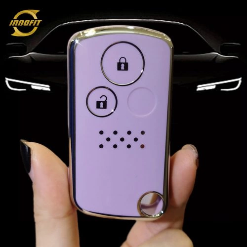 HOD2T1-Purple-Silver Plating- Car Key Cover For Honda