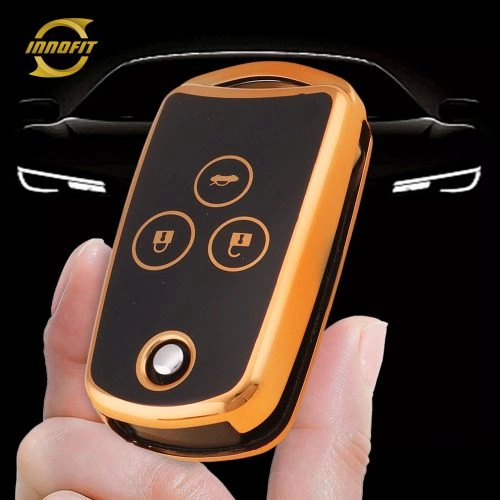 HOE1T1-Black-Gold Plating- Car Key Cover For Honda