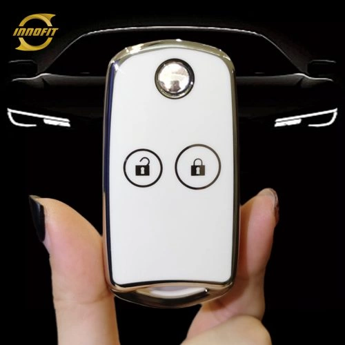 HOE2T1-White-Silver Plating- Car Key Cover For Honda