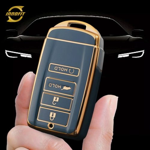 HOF1T1-Granny Grey-Gold Plating- Car Key Cover For Honda