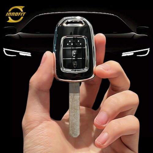 HOM1T1-Black-Silver Plating- Car Key Cover For Honda