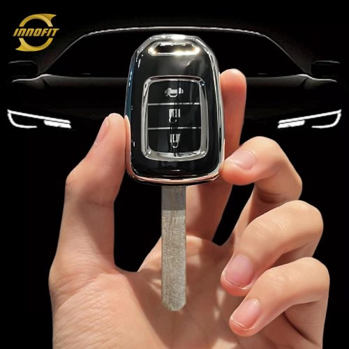 HOM2T1-Black-Silver Plating- Car Key Cover For Honda