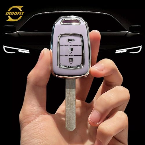 HOM2T1-Purple-Silver Plating- Car Key Cover For Honda