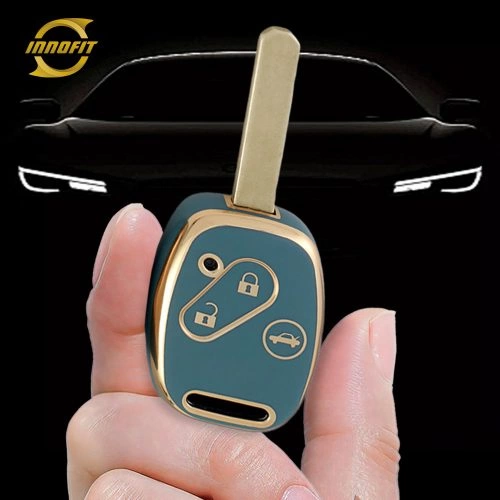 HON1T1-Granny Grey-Gold Plating- Car Key Cover For Honda