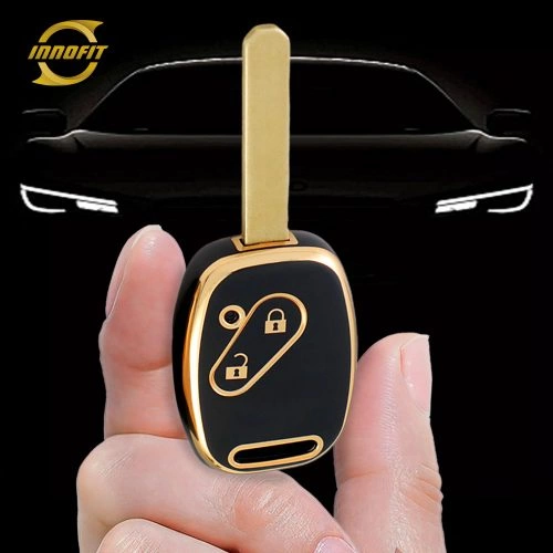 HON2T1-Black-Gold Plating- Car Key Cover For Honda
