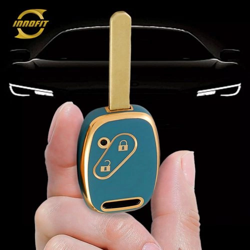 HON2T1-Granny Grey-Gold Plating- Car Key Cover For Honda