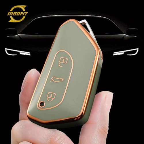 VOC1T1-Green-Gold Plating- Car Key Cover For Volkswagen skoda