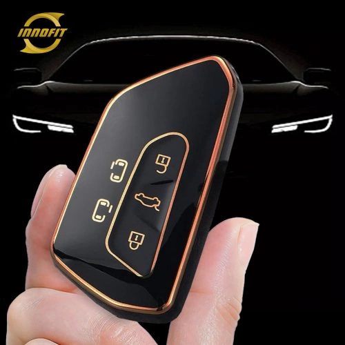 VOC3T1-Black-Gold Plating- Car Key Cover For Volkswagen skoda