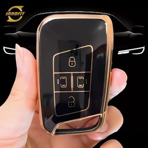 VOD3T1-Black-Gold Plating- Car Key Cover For Volkswagen