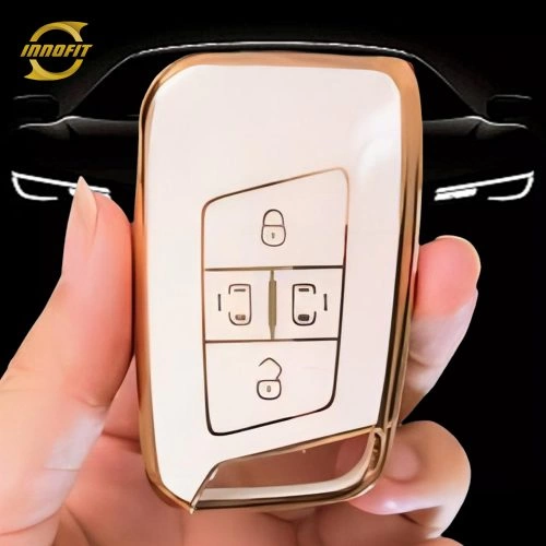 VOD3T1-White-Gold Plating- Car Key Cover For Volkswagen