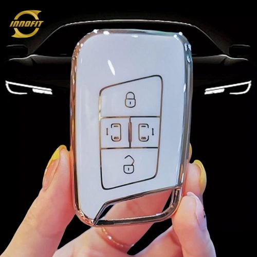 VOD3T1-White-Silver Plating- Car Key Cover For Volkswagen