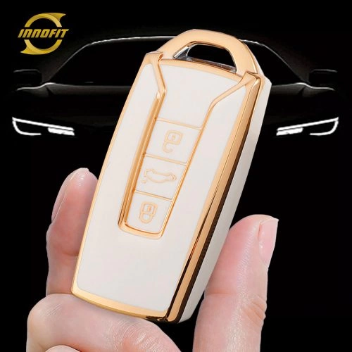 VOE1T1-White-Gold Plating- Car Key Cover For Volkswagen