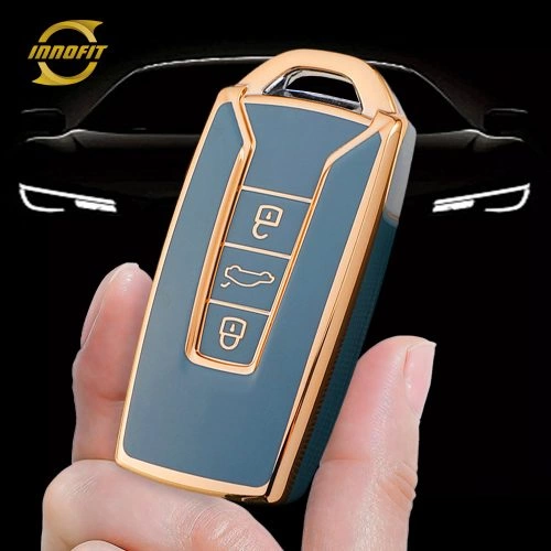 VOE1T1-Granny Grey-Gold Plating- Car Key Cover For Volkswagen