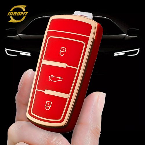 VOH1T1-Red-Gold Plating- Car Key Cover For Volkswagen
