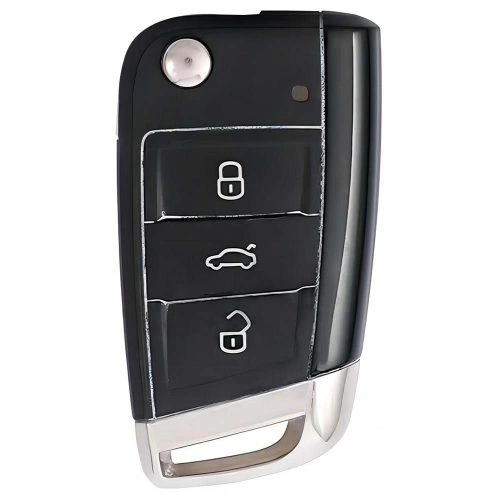 VOL1T1-White-Silver Plating- Car Key Cover For Volkswagen