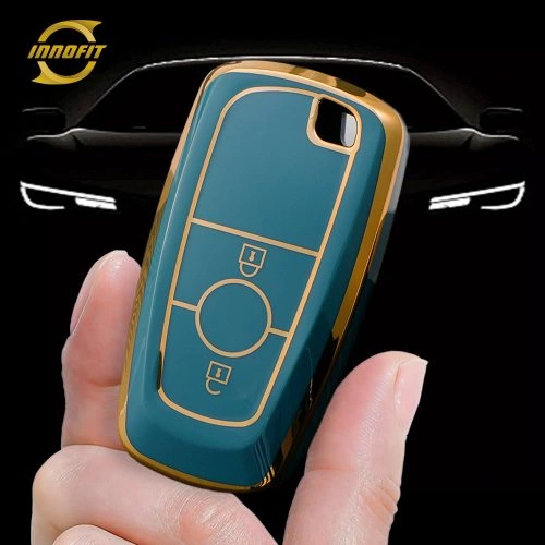 FOB2T1-Granny Grey-Gold Plating- Car Key Cover For Ford