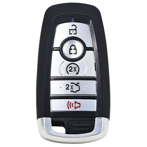 FOB4T1-White-Silver Plating- Car Key Cover For Ford