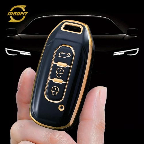 FOH1T1-Black-Gold Plating- Car Key Cover For Ford