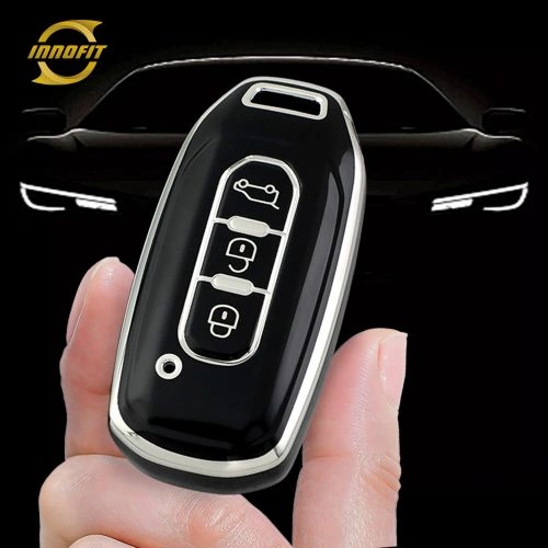 FOH1T1-Black-Silver Plating- Car Key Cover For Ford