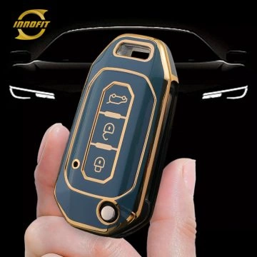 FOL1T1-Granny Grey-Gold Plating- Car Key Cover For Ford