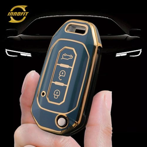 FOL1T1-Granny Grey-Gold Plating- Car Key Cover For Ford