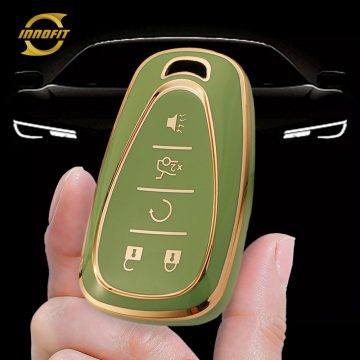CEA3T1-Green-Gold Plating- Car Key Cover For Chevrolet Holden