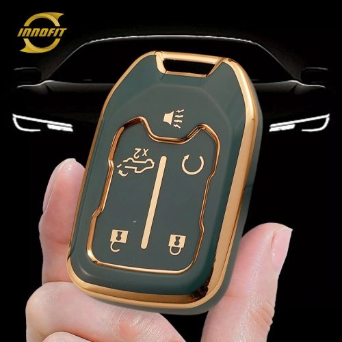 CEB1T1-Granny Grey-Gold Plating- Car Key Cover For Chevrolet