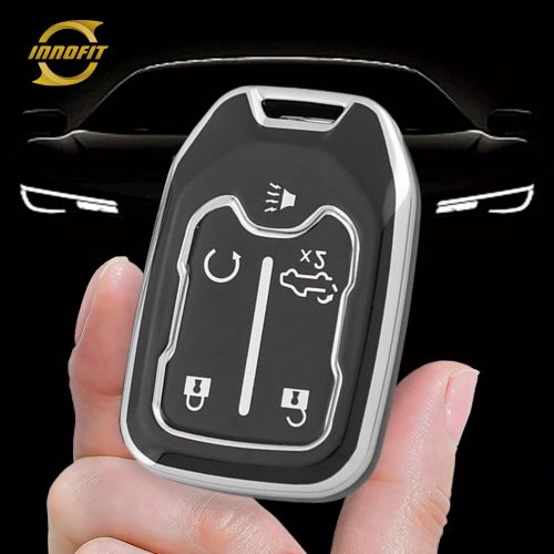 CEB1T1-Black-Silver Plating- Car Key Cover For Chevrolet