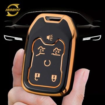 CEB2T1-Black-Gold Plating- Car Key Cover For Chevrolet
