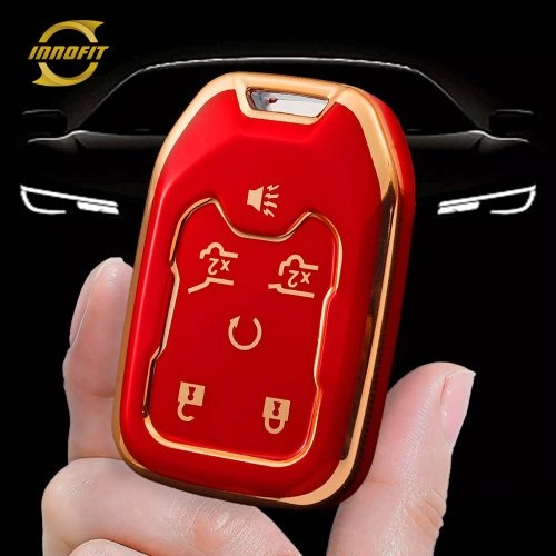 CEB2T1-Red-Gold Plating- Car Key Cover For Chevrolet