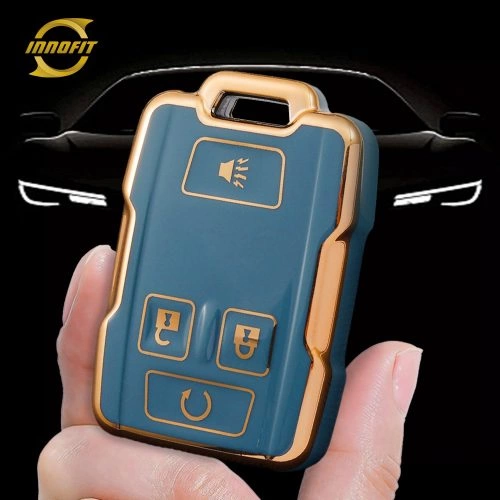 CEC1T1-Granny Grey-Gold Plating- Car Key Cover For Chevrolet