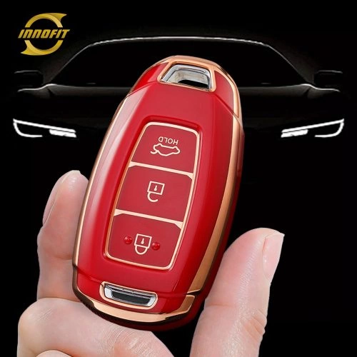 HYA1T1-Red-Gold Plating- Car Key Cover For Hyundai