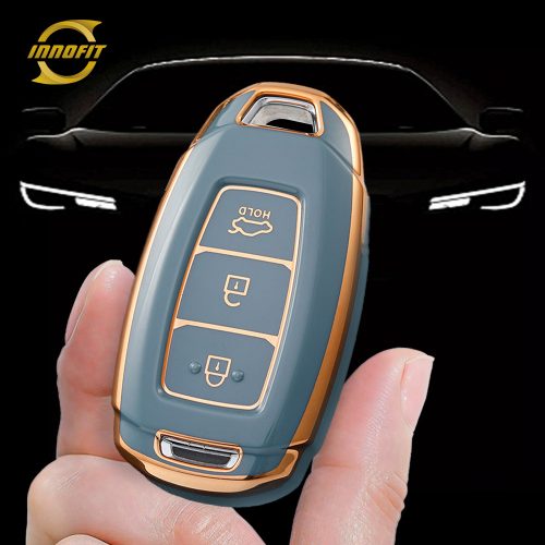 HYA1T1-Granny Grey-Gold Plating- Car Key Cover For Hyundai