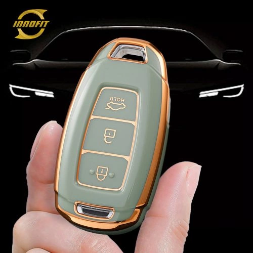 HYA1T1-Green-Gold Plating- Car Key Cover For Hyundai