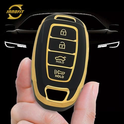 HYA3T1-Black-Gold Plating- Car Key Cover For Hyundai