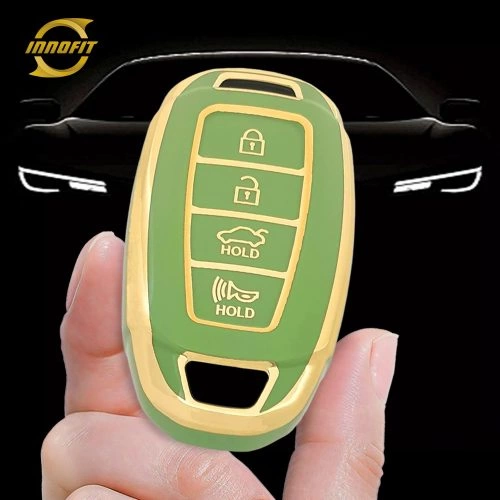HYA3T1-Green-Gold Plating- Car Key Cover For Hyundai